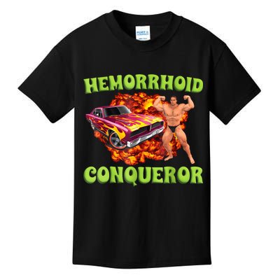 Hemorrhoid Conqueror Funny Meme Weird Offensive Cringe Joke Kids T-Shirt