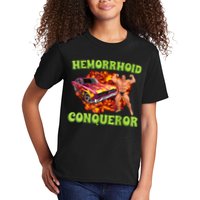 Hemorrhoid Conqueror Funny Meme Weird Offensive Cringe Joke Kids T-Shirt