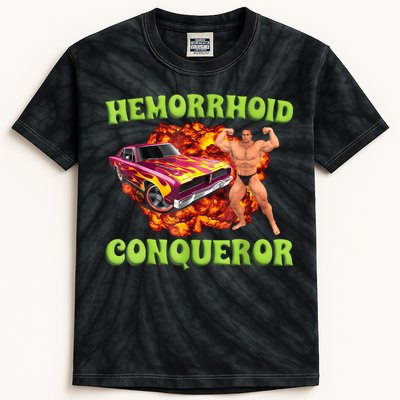 Hemorrhoid Conqueror Funny Meme Weird Offensive Cringe Joke Kids Tie-Dye T-Shirt