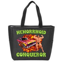 Hemorrhoid Conqueror Funny Meme Weird Offensive Cringe Joke Zip Tote Bag