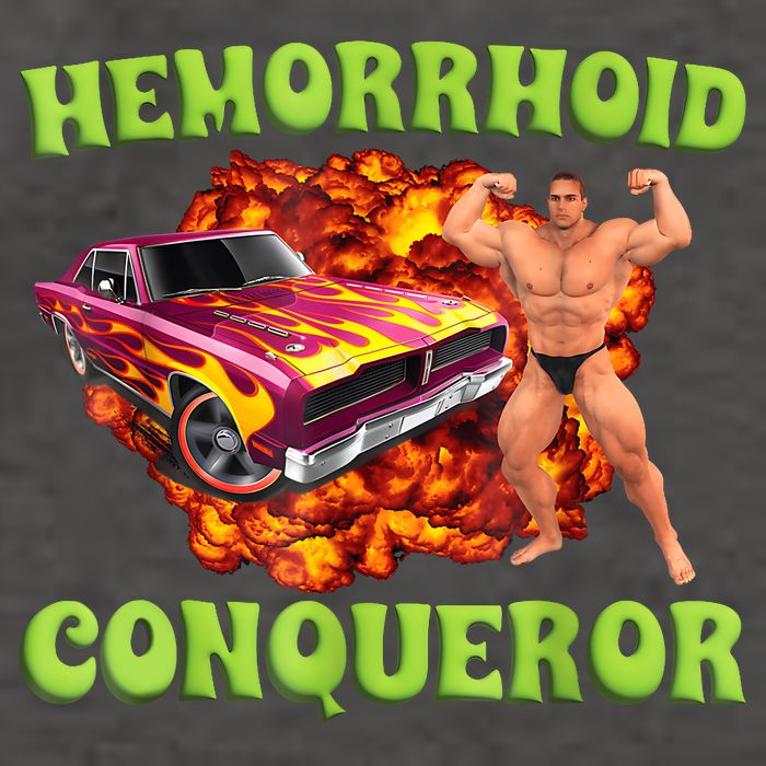 Hemorrhoid Conqueror Funny Meme Weird Offensive Cringe Joke Vector Backpack