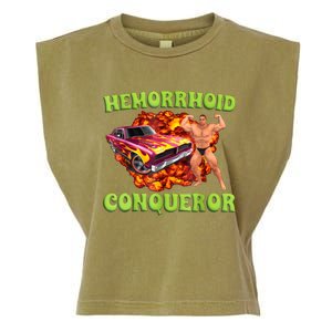 Hemorrhoid Conqueror Funny Meme Weird Offensive Cringe Joke Garment-Dyed Women's Muscle Tee