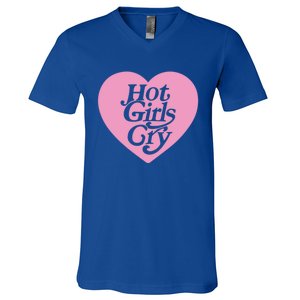 Hot Cry (Front+Back) Trendy Aesthetic Summer Cute Gift V-Neck T-Shirt