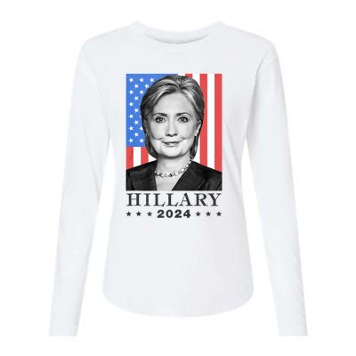 Hillary Clinton For Democrat For President In 2024 Election Womens Cotton Relaxed Long Sleeve T-Shirt