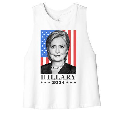 Hillary Clinton For Democrat For President In 2024 Election Women's Racerback Cropped Tank