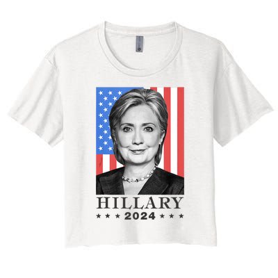 Hillary Clinton For Democrat For President In 2024 Election Women's Crop Top Tee