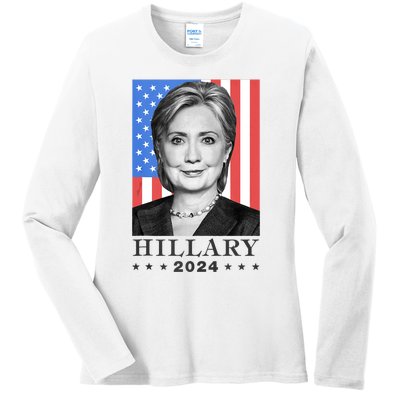 Hillary Clinton For Democrat For President In 2024 Election Ladies Long Sleeve Shirt