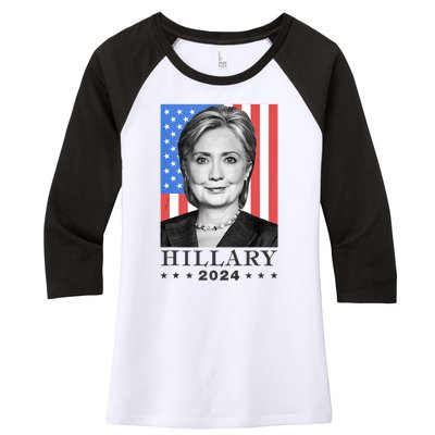 Hillary Clinton For Democrat For President In 2024 Election Women's Tri-Blend 3/4-Sleeve Raglan Shirt