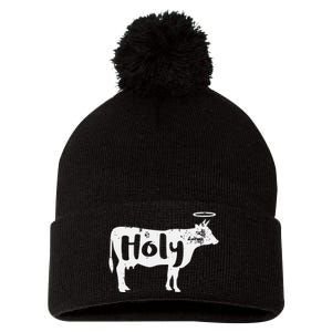 Holy Cow Funny Dairy Farmer Midwest Pride Pom Pom 12in Knit Beanie