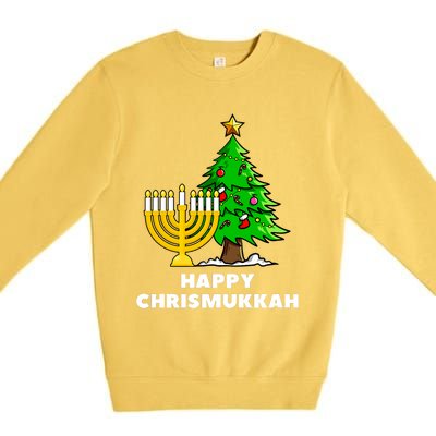 Happy Chrismukkah Funny Hanukkah And Christmas Gift Premium Crewneck Sweatshirt