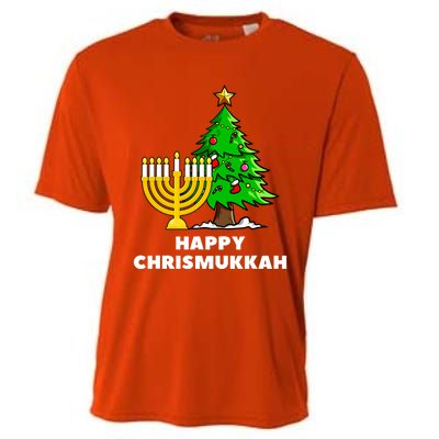 Happy Chrismukkah Funny Hanukkah And Christmas Gift Cooling Performance Crew T-Shirt