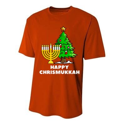 Happy Chrismukkah Funny Hanukkah And Christmas Gift Performance Sprint T-Shirt