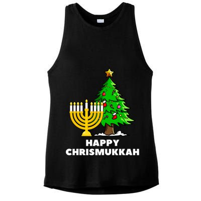 Happy Chrismukkah Funny Hanukkah And Christmas Gift Ladies PosiCharge Tri-Blend Wicking Tank