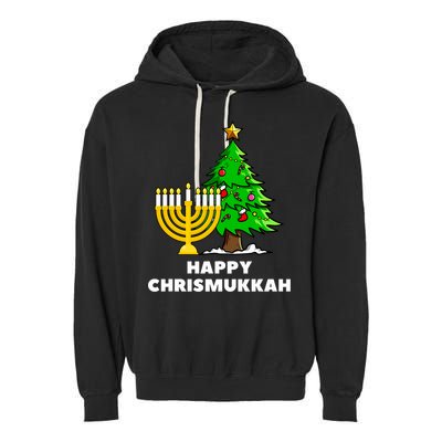 Happy Chrismukkah Funny Hanukkah And Christmas Gift Garment-Dyed Fleece Hoodie