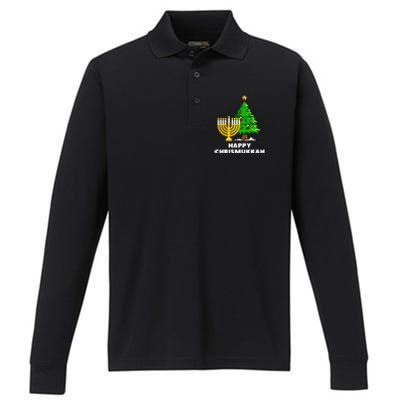 Happy Chrismukkah Funny Hanukkah And Christmas Gift Performance Long Sleeve Polo