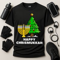 Happy Chrismukkah Funny Hanukkah And Christmas Gift Cooling Performance Crew T-Shirt