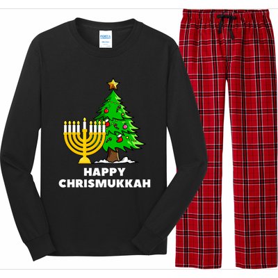 Happy Chrismukkah Funny Hanukkah And Christmas Gift Long Sleeve Pajama Set