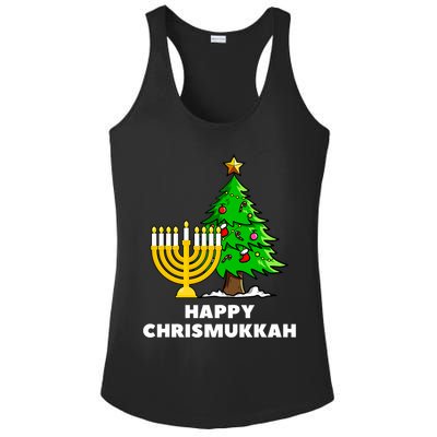 Happy Chrismukkah Funny Hanukkah And Christmas Gift Ladies PosiCharge Competitor Racerback Tank