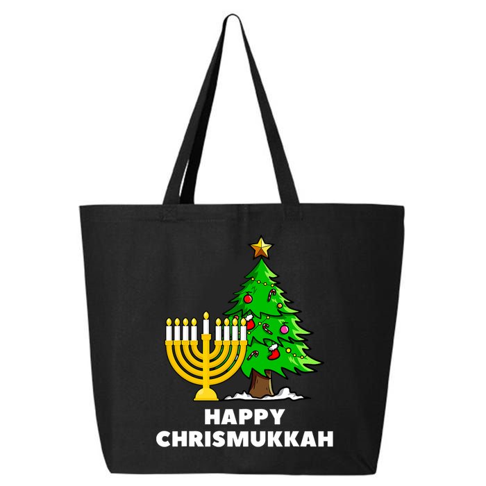 Happy Chrismukkah Funny Hanukkah And Christmas Gift 25L Jumbo Tote
