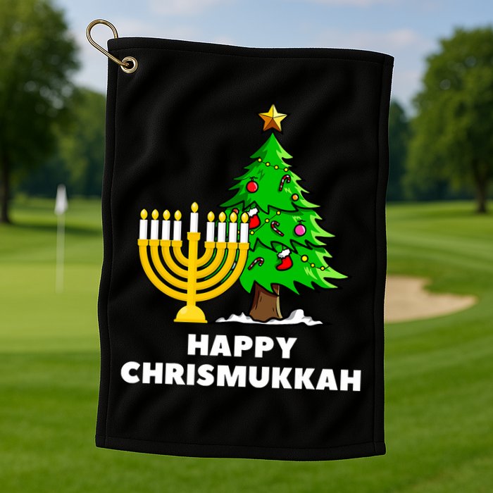 Happy Chrismukkah Funny Hanukkah And Christmas Gift Golf Towel