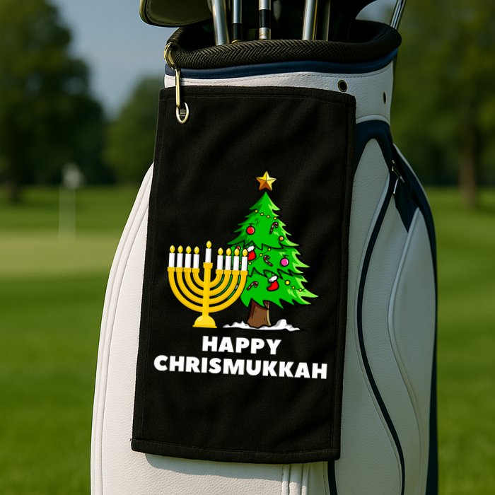 Happy Chrismukkah Funny Hanukkah And Christmas Gift Golf Towel