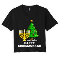 Happy Chrismukkah Funny Hanukkah And Christmas Gift Women's Crop Top Tee