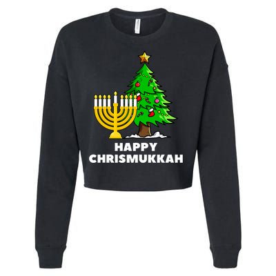 Happy Chrismukkah Funny Hanukkah And Christmas Gift Cropped Pullover Crew