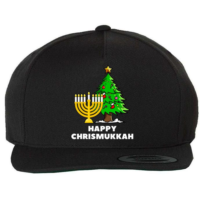 Happy Chrismukkah Funny Hanukkah And Christmas Gift Wool Snapback Cap
