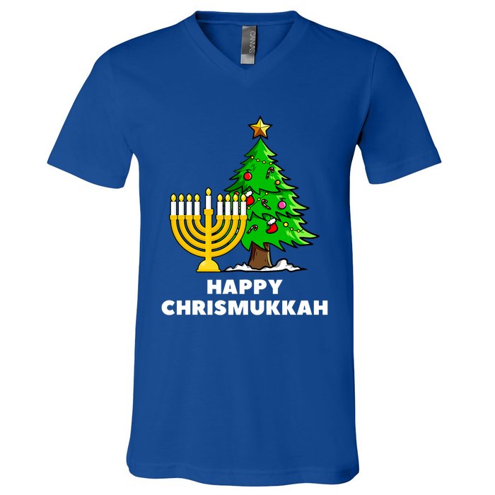 Happy Chrismukkah Funny Hanukkah And Christmas Gift V-Neck T-Shirt