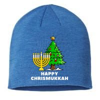 Happy Chrismukkah Funny Hanukkah And Christmas Gift Sustainable Beanie