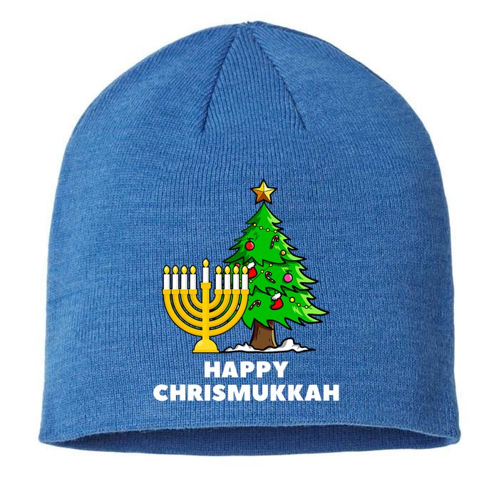 Happy Chrismukkah Funny Hanukkah And Christmas Gift Sustainable Beanie