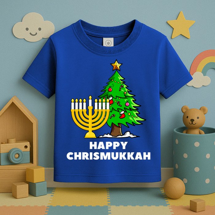 Happy Chrismukkah Funny Hanukkah And Christmas Gift Toddler T-Shirt