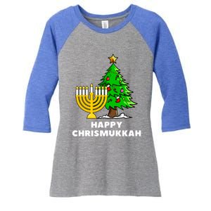 Happy Chrismukkah Funny Hanukkah And Christmas Gift Women's Tri-Blend 3/4-Sleeve Raglan Shirt