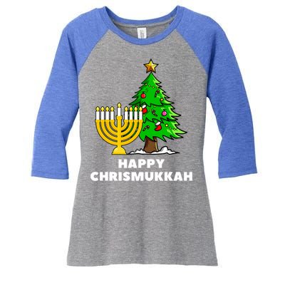 Happy Chrismukkah Funny Hanukkah And Christmas Gift Women's Tri-Blend 3/4-Sleeve Raglan Shirt