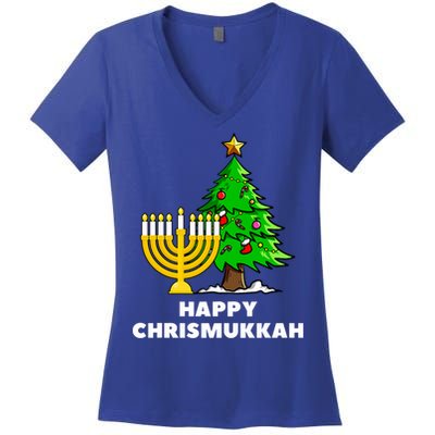 Happy Chrismukkah Funny Hanukkah And Christmas Gift Women's V-Neck T-Shirt