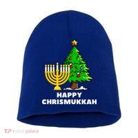 Happy Chrismukkah Funny Hanukkah And Christmas Gift Short Acrylic Beanie