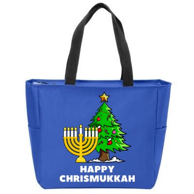 Happy Chrismukkah Funny Hanukkah And Christmas Gift Zip Tote Bag