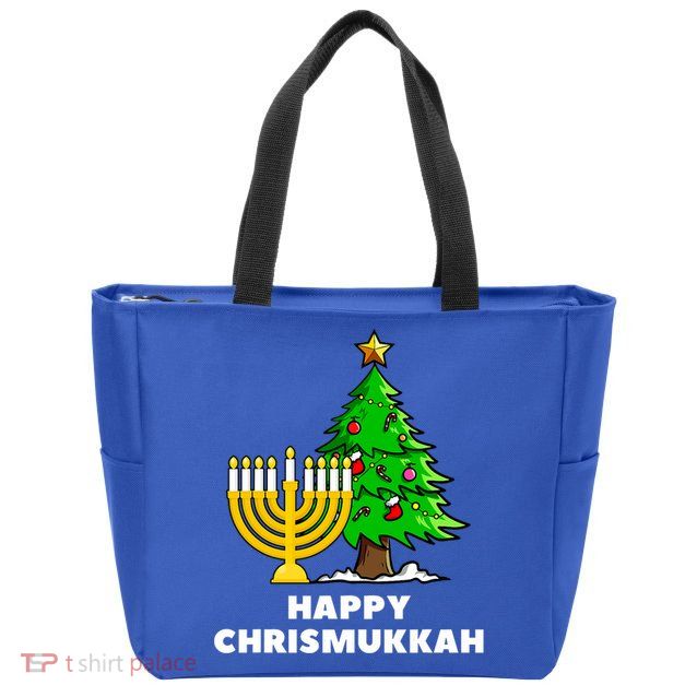 Happy Chrismukkah Funny Hanukkah And Christmas Gift Zip Tote Bag