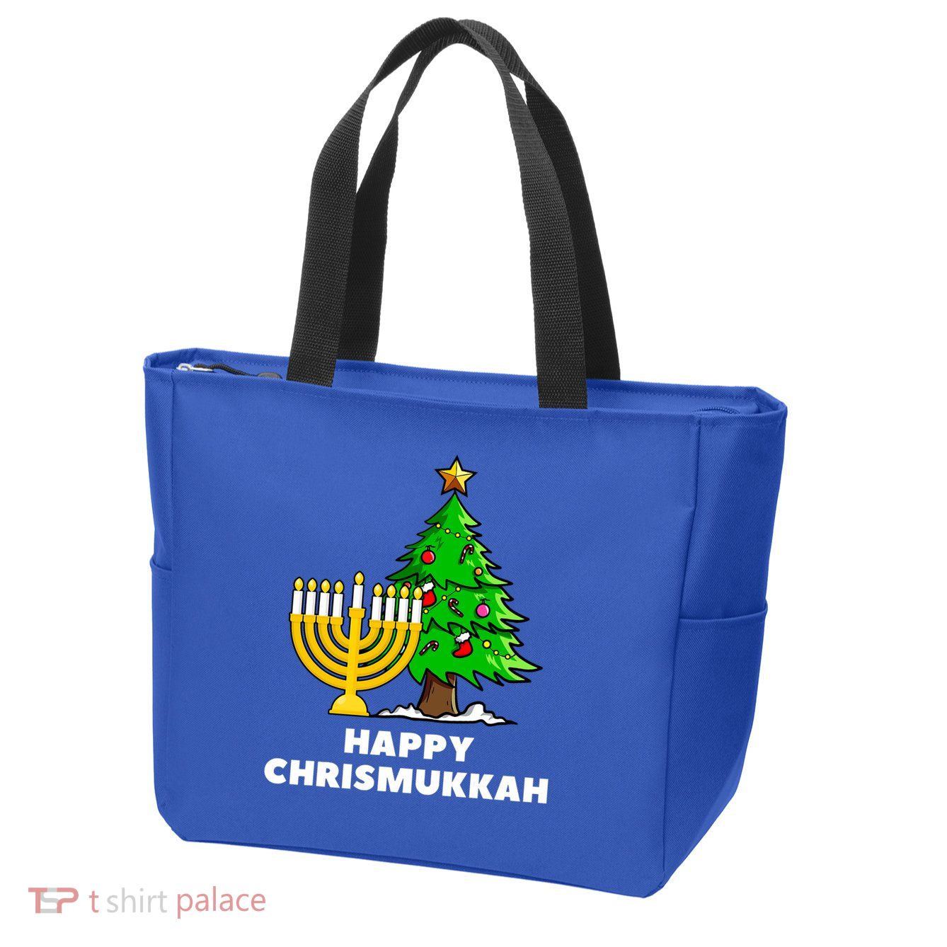 Happy Chrismukkah Funny Hanukkah And Christmas Gift Zip Tote Bag