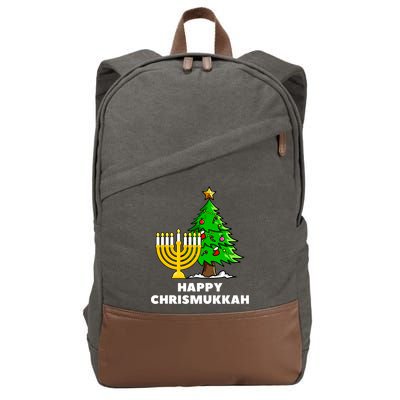 Happy Chrismukkah Funny Hanukkah And Christmas Gift Cotton Canvas Backpack