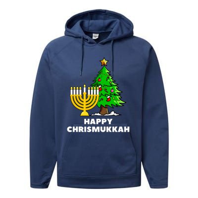 Happy Chrismukkah Funny Hanukkah And Christmas Gift Performance Fleece Hoodie