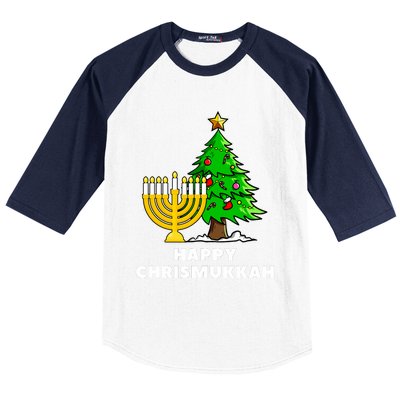 Happy Chrismukkah Funny Hanukkah And Christmas Gift Baseball Sleeve Shirt