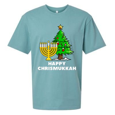 Happy Chrismukkah Funny Hanukkah And Christmas Gift Sueded Cloud Jersey T-Shirt