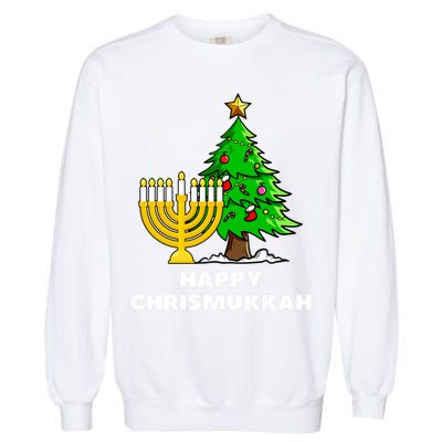 Happy Chrismukkah Funny Hanukkah And Christmas Gift Garment-Dyed Sweatshirt