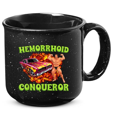 Hemorrhoid Conqueror Funny Meme Dank Weird Joke Women 15oz Campfire Ceramic Mug