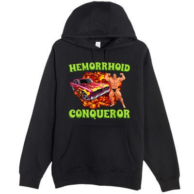Hemorrhoid Conqueror Funny Meme Dank Weird Joke Women Premium Pullover Hoodie