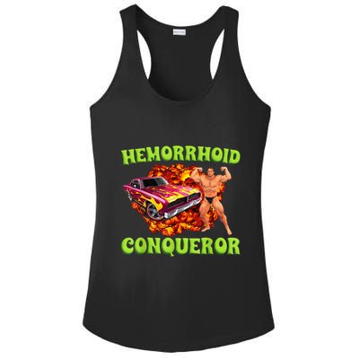 Hemorrhoid Conqueror Funny Meme Dank Weird Joke Women Ladies PosiCharge Competitor Racerback Tank