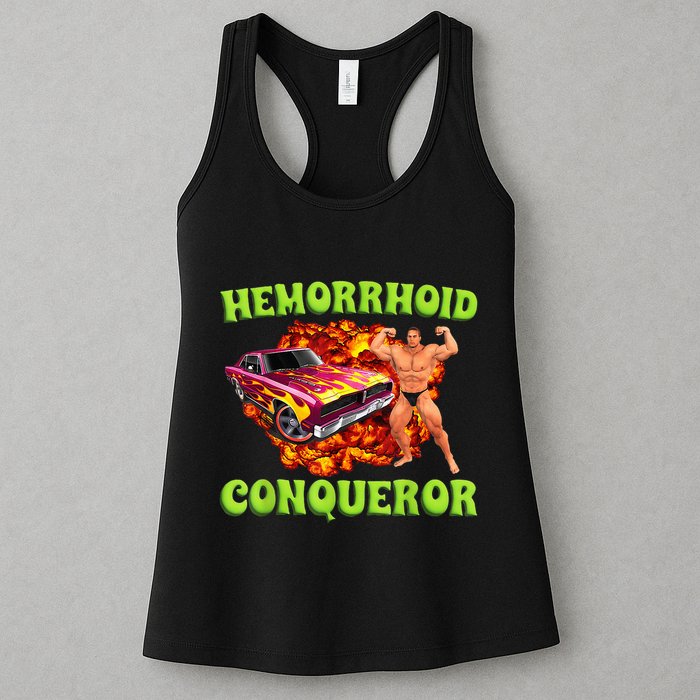 Hemorrhoid Conqueror Funny Meme Dank Weird Joke Women Womens Tank Top
