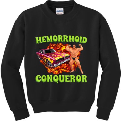 Hemorrhoid Conqueror Funny Meme Dank Weird Joke Women Kids Sweatshirt