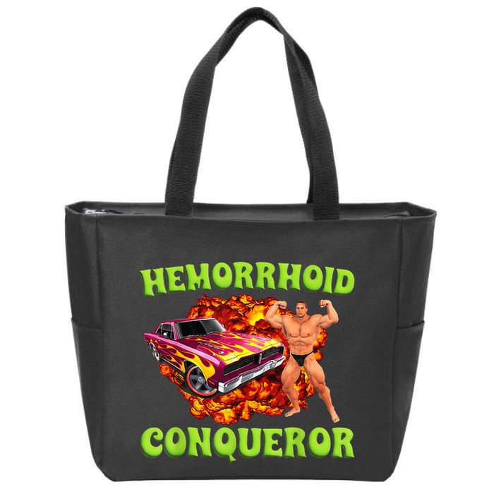 Hemorrhoid Conqueror Funny Meme Dank Weird Joke Women Zip Tote Bag